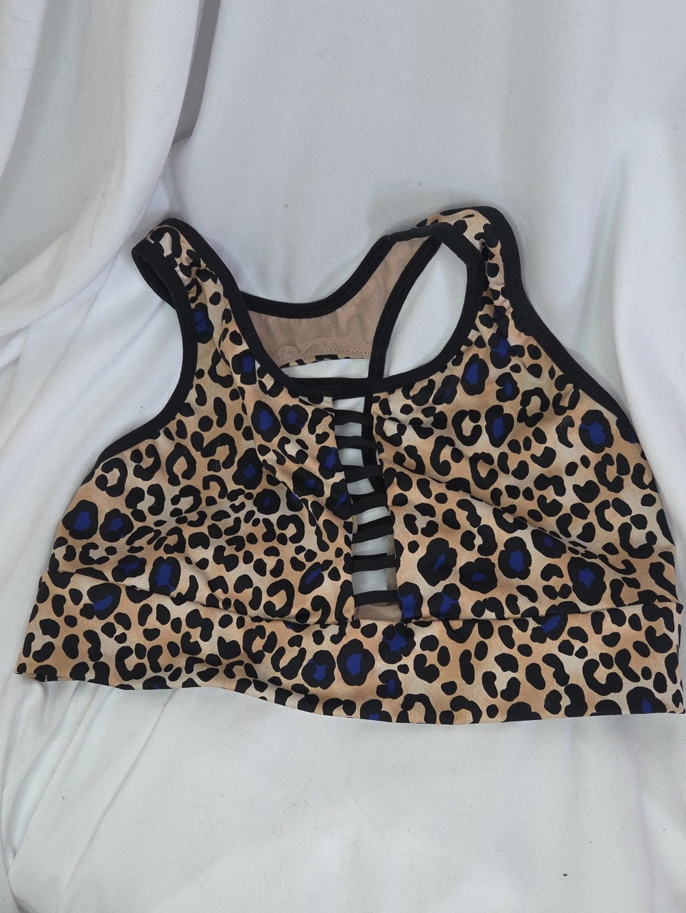Victoria's Secret Sport Leopard Print Strappy Sports Bra Small Unlined